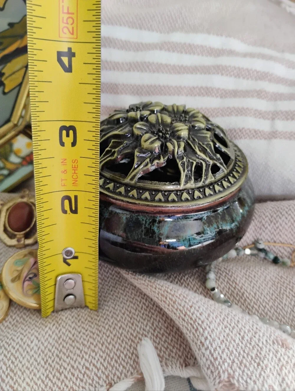 Vintage, Jewelry Lidded Trinket Box, Floral